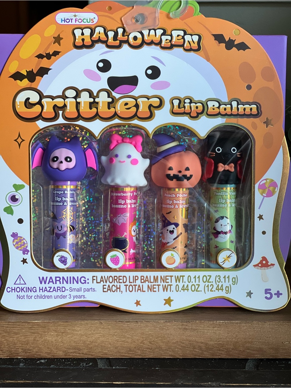 Halloween Critter Lip Balm - Orange, Purple, Pink & Black